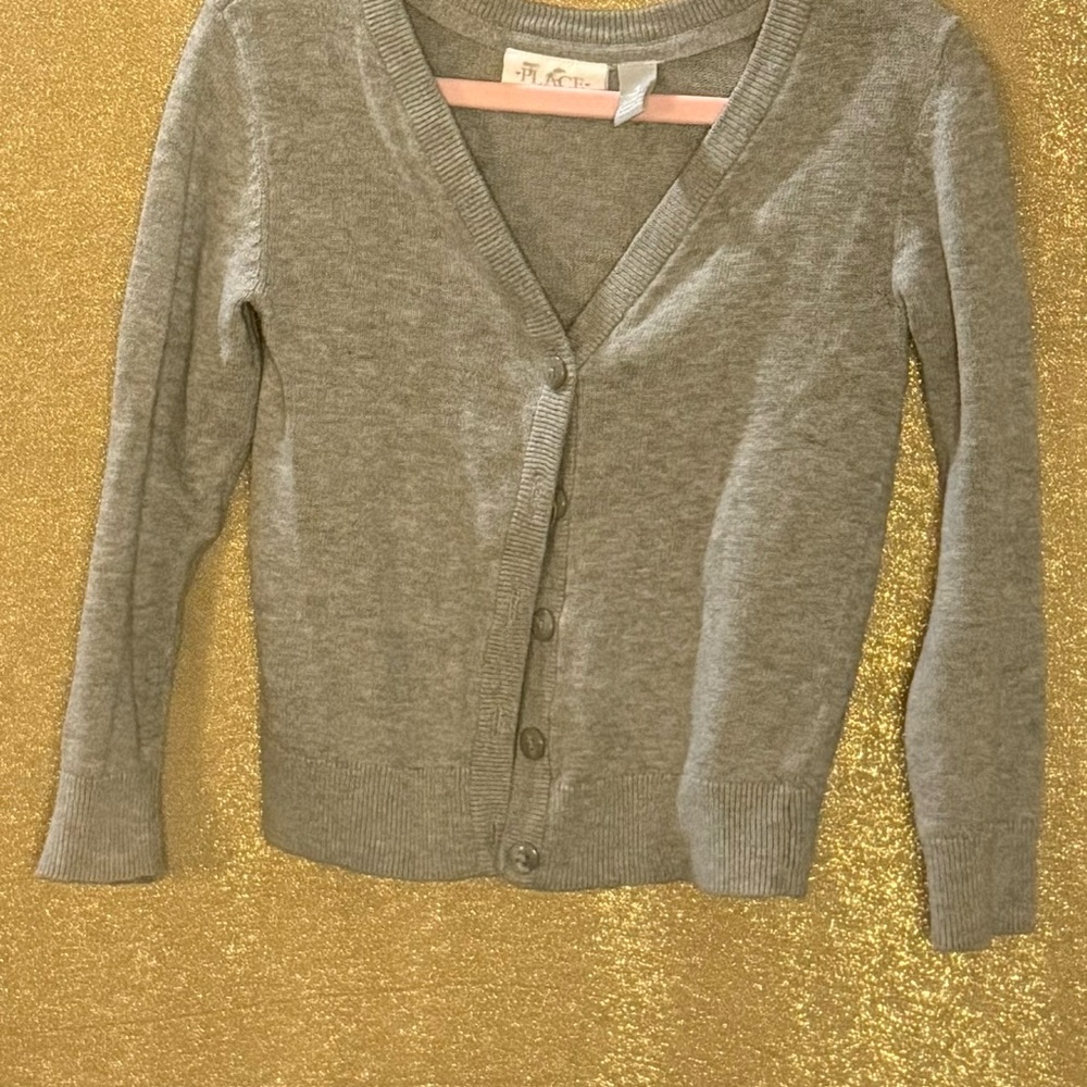 The Children's Place Gray Button-Up Sweater